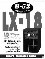 B-52 LX-18V2 Owner'S Manual preview