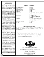 Preview for 4 page of B-52 LX-18V2 Owner'S Manual