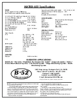 Preview for 1 page of B-52 MATRIX-600 s Connections & Overview Manual