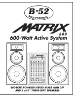 Preview for 2 page of B-52 MATRIX-600 s Connections & Overview Manual