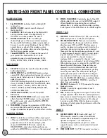 Preview for 7 page of B-52 MATRIX-600 s Connections & Overview Manual