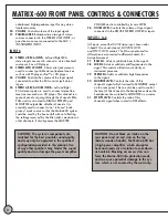 Preview for 9 page of B-52 MATRIX-600 s Connections & Overview Manual