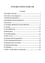 Preview for 2 page of B.A. International BA-OPTIMA 10 Instructions For Use Manual