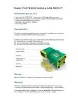 Preview for 2 page of B-Air Cub CP-1 Instruction Manual