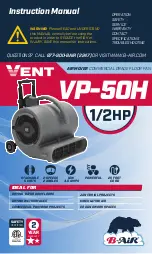 B-Air Vent VP-50H Instruction Manual preview