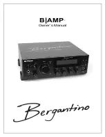 B-AMP Bergantino Owner'S Manual предпросмотр