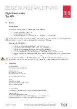 Preview for 8 page of B+B Sensors 8856 Operation Manual