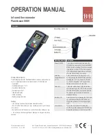 Предварительный просмотр 1 страницы B+B Sensors Flashbeam 8869 Operation Manual