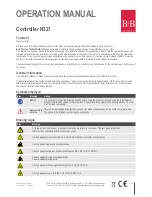 Preview for 2 page of B+B Sensors N321 Operation Manual