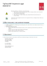 Preview for 15 page of B+B Sensors TagTemp Operating Manual