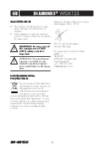 Preview for 14 page of B+BTec Diamond3 WGK125 Operating Manual