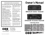 Preview for 1 page of B-I-C America DV52CLR Owner'S Manual