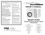 Предварительный просмотр 1 страницы B-I-C America Venturi VK-6IO Owner'S Manual