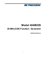 B+K precision 4040DDS Operating Manual preview