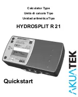 Preview for 1 page of B meters HYDROSPLIT R 21 Quick Start Manual