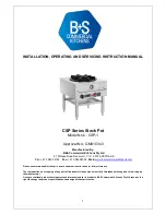 B+S CSP Series Installation, Operating And Servicing Instruction Manual preview