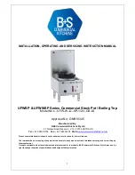 Preview for 1 page of B+S UFWSP Series Installation, Operating And Servicing Instruction Manual