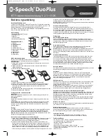 B-Speech Duo-Plus User Manual предпросмотр