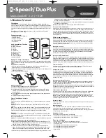 Preview for 3 page of B-Speech Duo-Plus User Manual