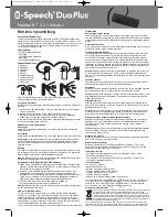 Preview for 6 page of B-Speech Duo-Plus User Manual