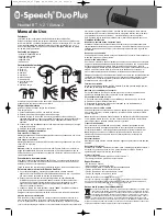 Preview for 8 page of B-Speech Duo-Plus User Manual