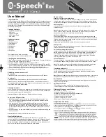 B-Speech Rex User Manual preview