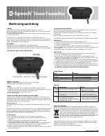 Предварительный просмотр 2 страницы B-Speech Tx User Manual