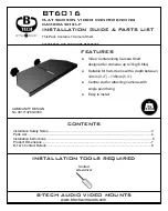 B-Tech BT6016 Installation Manual & Parts List preview