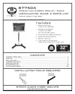 Preview for 1 page of B-Tech BT7504 Installation Manual & Parts List