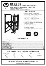 Предварительный просмотр 1 страницы B-Tech BT8310 Installation Manual & Parts List