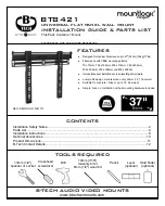 B-Tech BT8421 Installation Manual & Parts List предпросмотр