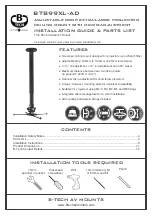 Предварительный просмотр 1 страницы B-Tech BT899XL-AD Installation Manual & Parts List