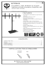 B-Tech BTF845 Installation Manual & Parts List предпросмотр