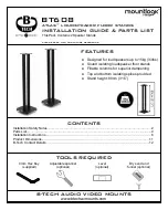 Preview for 1 page of B-Tech Mountlogic ATLAS BT608 Installation Manual & Parts List