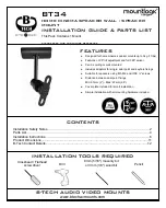 B-Tech Mountlogic BT34/W Installation Manual & Parts List предпросмотр