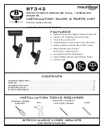 B-Tech Mountlogic BT342 Installation Manual & Parts List предпросмотр