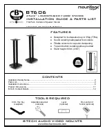 Preview for 1 page of B-Tech Mountlogic BT606 Installation Manual & Parts List