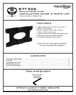 Предварительный просмотр 1 страницы B-Tech Mountlogic BT7506 Installation Manual & Parts List