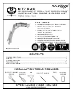 B-Tech mountlogic BT7525 Installation Manual & Parts List preview