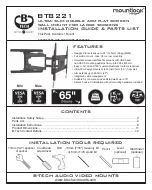 B-Tech mountlogic BT8221 Installation Manual предпросмотр