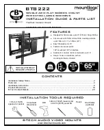 B-Tech Mountlogic BT8222 Installation Manual & Parts List preview