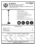 Предварительный просмотр 1 страницы B-Tech Mountlogic Range BT-883/W Installation Manual & Parts List