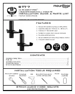 Предварительный просмотр 1 страницы B-Tech mountlogic ULTRAGRIP PRO BT77 Installation Manual & Parts List