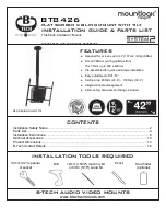 B-Tech moutlogic BT8426 Installation Manual & Parts List предпросмотр