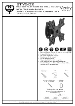 Предварительный просмотр 1 страницы B-Tech Ventry BTV502 Installation Manual & Parts List