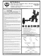 Preview for 1 page of B-Tech Ventry BTV504 Installation Manual & Parts List