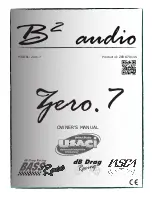 B2 Audio zero.7 Owner'S Manual preview