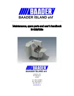 Baader IS-028 Maintenance, Spare Parts And User’S Handbook preview