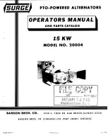 Preview for 1 page of Babson Bros. Co. SURGE 20004 Operator'S Manual And Parts Catalog