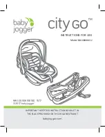 Baby Jogger City Go 8JA Series Instructions For Use Manual предпросмотр